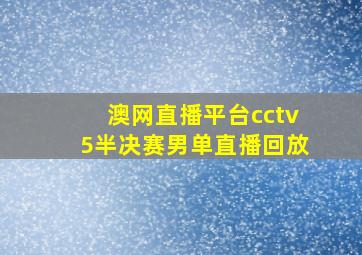 澳网直播平台cctv5半决赛男单直播回放