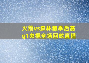 火箭vs森林狼季后赛g1央视全场回放直播