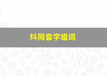 炓同音字组词