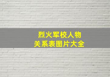 烈火军校人物关系表图片大全