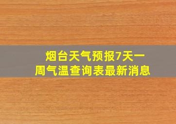 烟台天气预报7天一周气温查询表最新消息