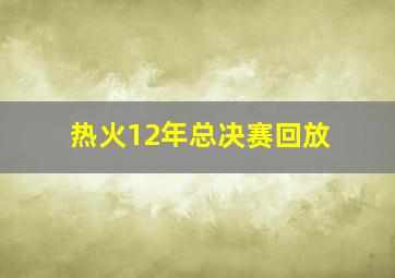 热火12年总决赛回放