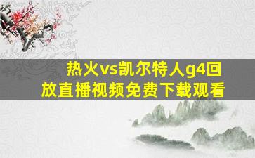 热火vs凯尔特人g4回放直播视频免费下载观看