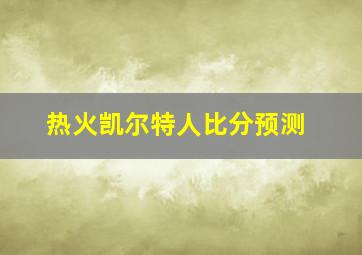 热火凯尔特人比分预测