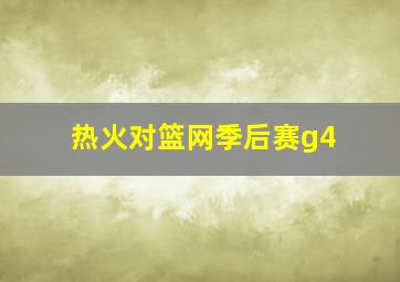 热火对篮网季后赛g4