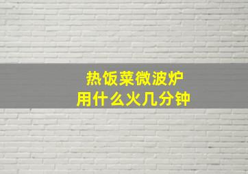 热饭菜微波炉用什么火几分钟