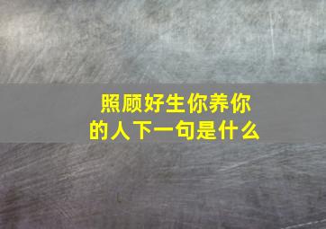 照顾好生你养你的人下一句是什么