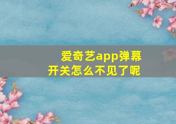 爱奇艺app弹幕开关怎么不见了呢