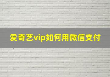 爱奇艺vip如何用微信支付