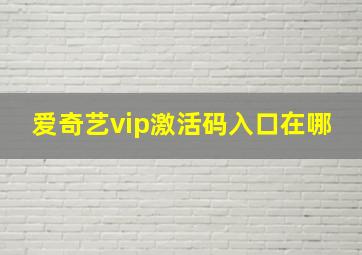 爱奇艺vip激活码入口在哪