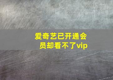 爱奇艺已开通会员却看不了vip