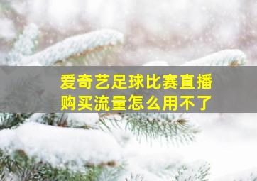 爱奇艺足球比赛直播购买流量怎么用不了