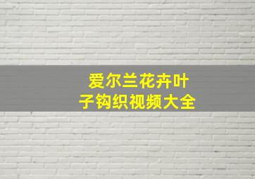 爱尔兰花卉叶子钩织视频大全