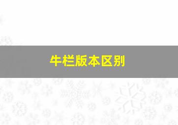 牛栏版本区别