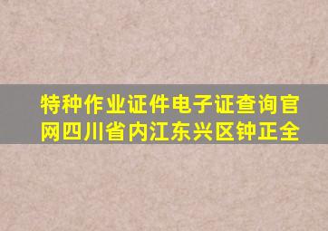 特种作业证件电子证查询官网四川省内江东兴区钟正全