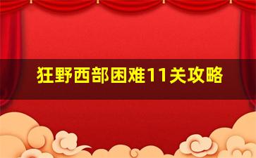 狂野西部困难11关攻略