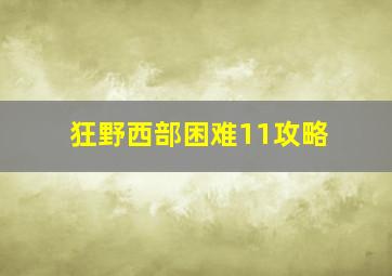 狂野西部困难11攻略