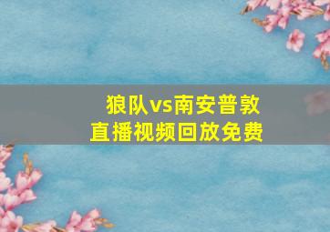 狼队vs南安普敦直播视频回放免费