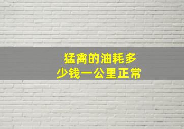 猛禽的油耗多少钱一公里正常