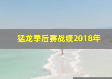 猛龙季后赛战绩2018年