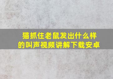 猫抓住老鼠发出什么样的叫声视频讲解下载安卓