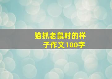 猫抓老鼠时的样子作文100字