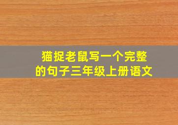 猫捉老鼠写一个完整的句子三年级上册语文