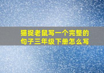 猫捉老鼠写一个完整的句子三年级下册怎么写