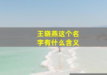 王晓燕这个名字有什么含义