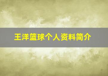 王洋篮球个人资料简介