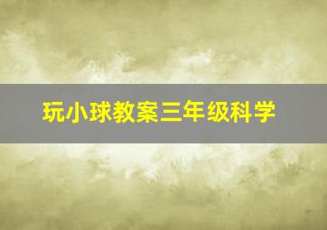 玩小球教案三年级科学