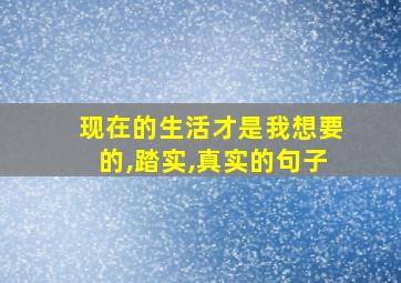 现在的生活才是我想要的,踏实,真实的句子