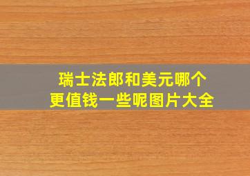 瑞士法郎和美元哪个更值钱一些呢图片大全