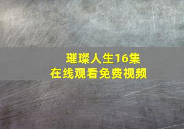 璀璨人生16集在线观看免费视频