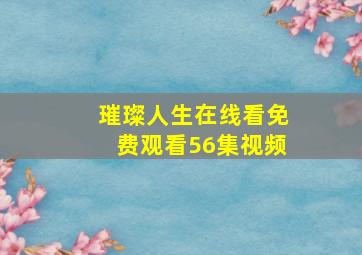 璀璨人生在线看免费观看56集视频