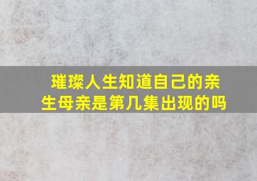 璀璨人生知道自己的亲生母亲是第几集出现的吗