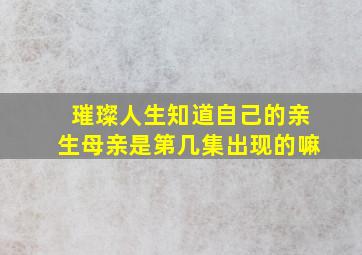 璀璨人生知道自己的亲生母亲是第几集出现的嘛