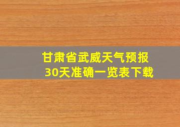 甘肃省武威天气预报30天准确一览表下载