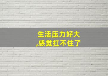 生活压力好大,感觉扛不住了