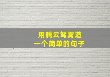 用腾云驾雾造一个简单的句子