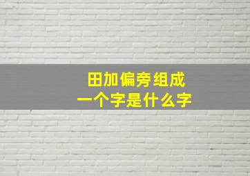 田加偏旁组成一个字是什么字