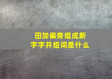 田加偏旁组成新字字并组词是什么