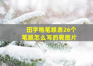 田字格笔顺表26个笔顺怎么写的呢图片