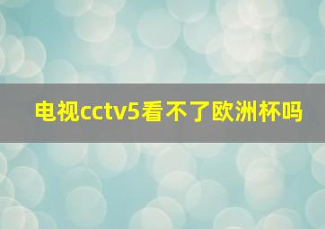 电视cctv5看不了欧洲杯吗