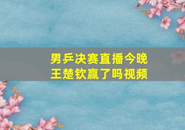 男乒决赛直播今晚王楚钦赢了吗视频