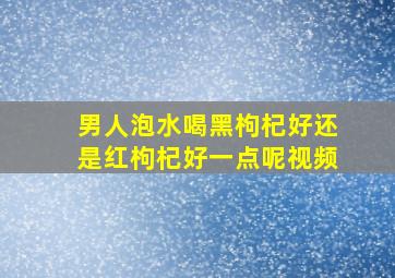 男人泡水喝黑枸杞好还是红枸杞好一点呢视频