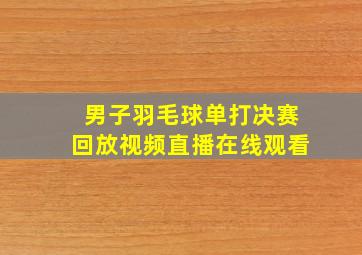 男子羽毛球单打决赛回放视频直播在线观看