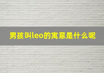 男孩叫leo的寓意是什么呢