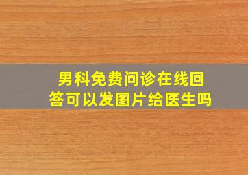 男科免费问诊在线回答可以发图片给医生吗