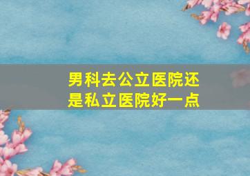 男科去公立医院还是私立医院好一点